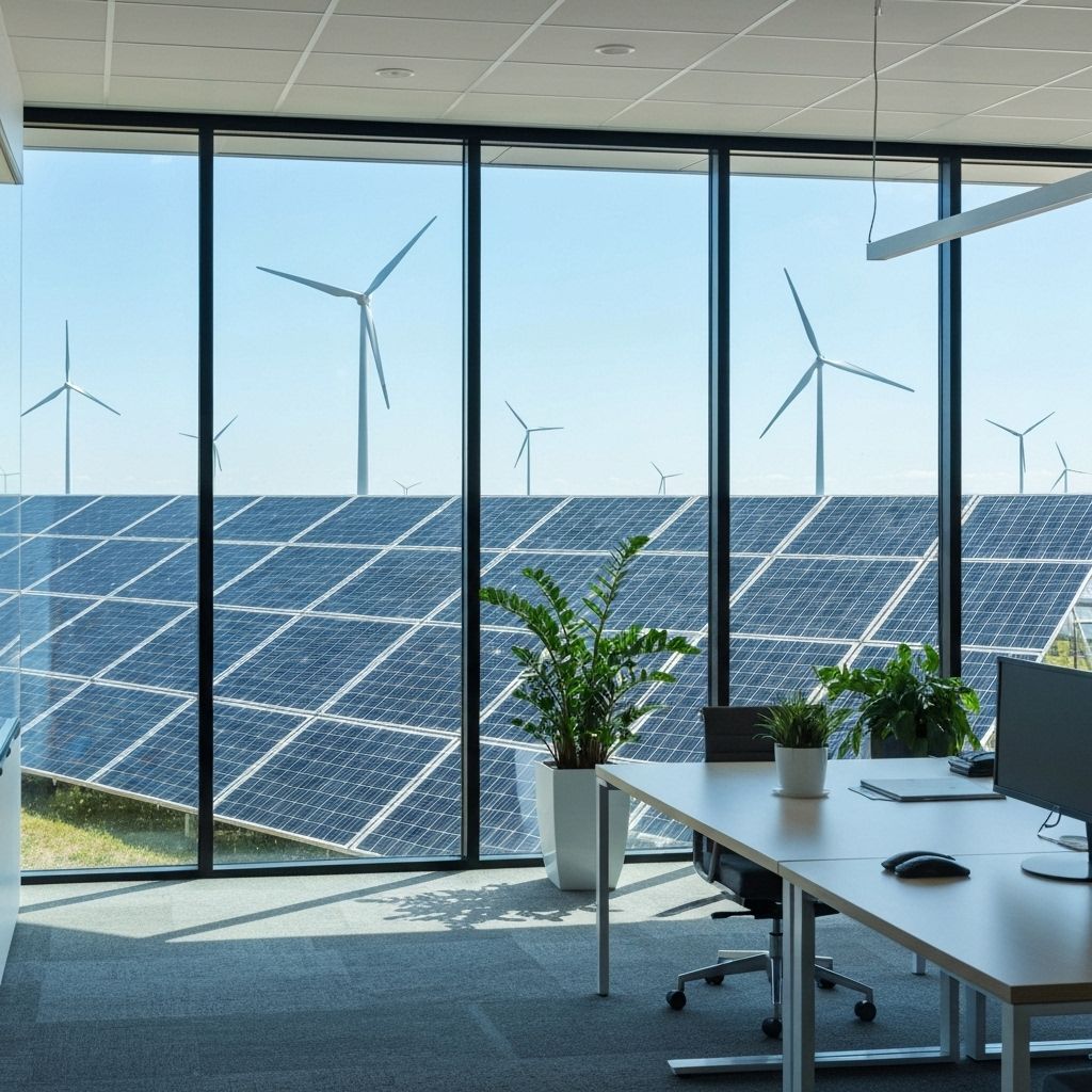 Modern office with renewable energy technology
